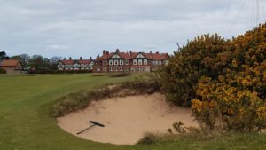 The 18th hole at Royal Lytham & St Annes, site of the 2026 AIG Women's Open playoff
