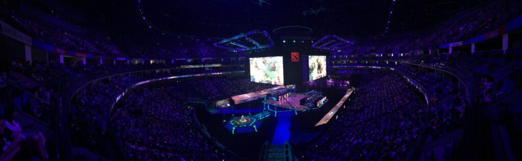Архивный общий план арены The International 2019 в Шанхае